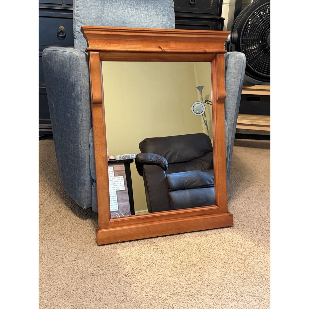 Foremost Naples 24in Wood Framed Bathroom Mirror Warm Cinnamon 30.5x21.5